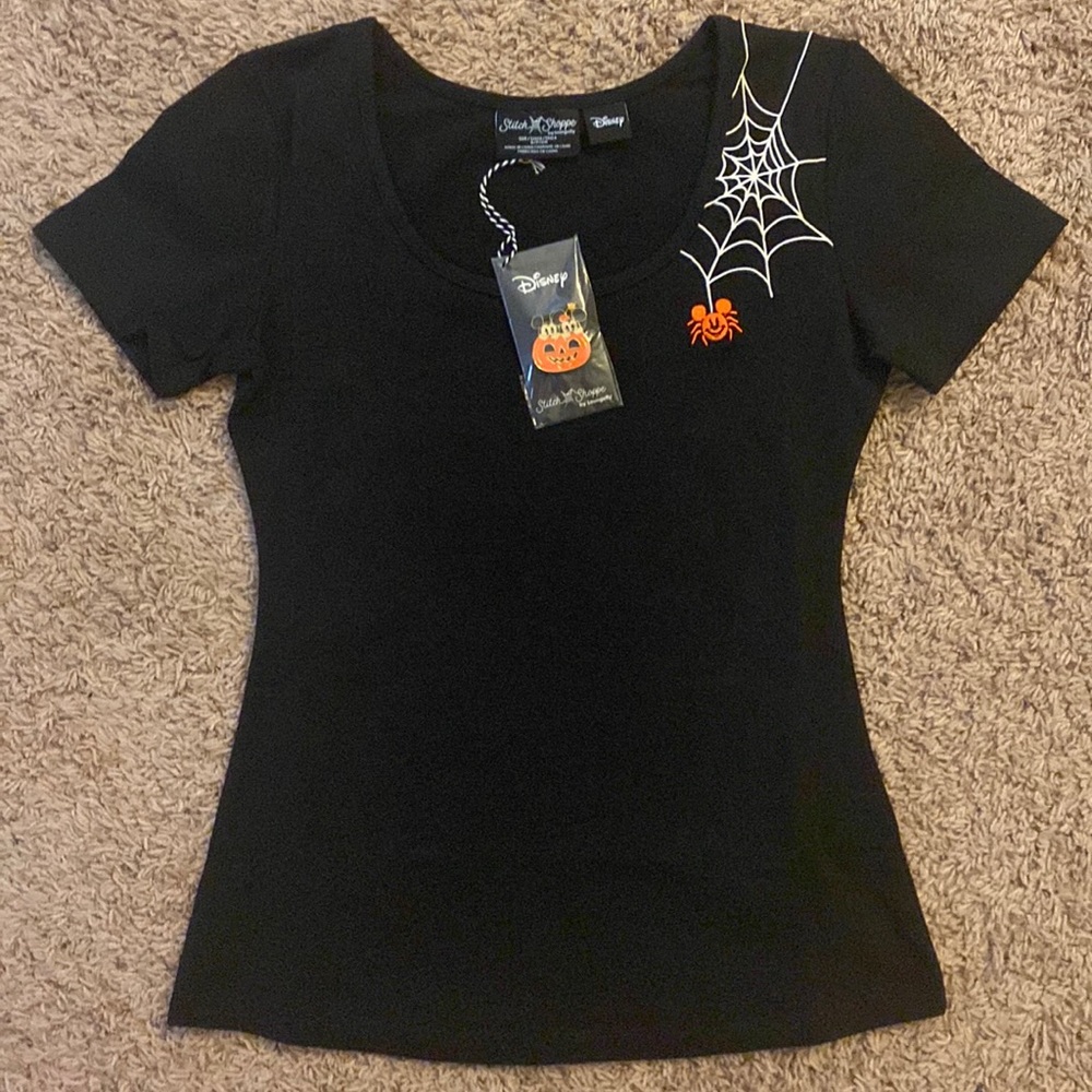 Stitch Shoppe Disney Mickey Mouse Spider Web Kelly Fashion Top size Small